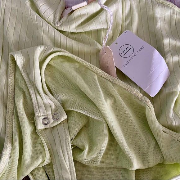 saltwater LUXE ESSENTIAL TANK BODYSUIT lime green size medium NWT - Picture 8 of 10